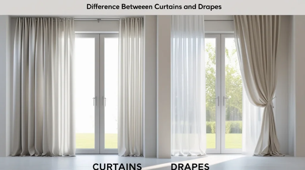 difference between curtains and drapes