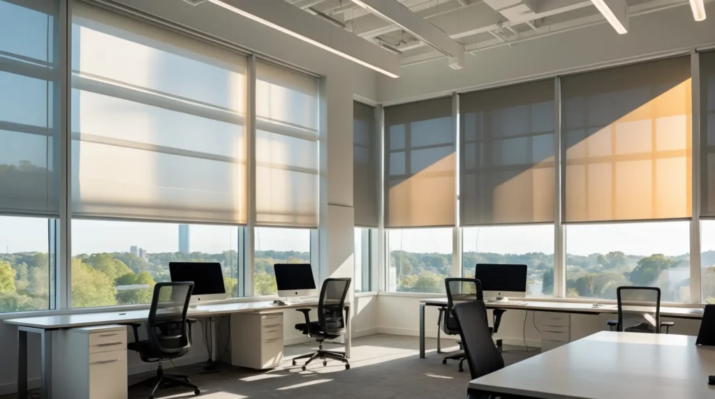 Office Sun Shade and Solar Shades for Large Windows Explained